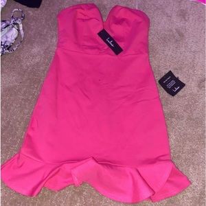 NWT Lulus pink strapless dress